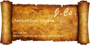 Jentetics Csaba névjegykártya